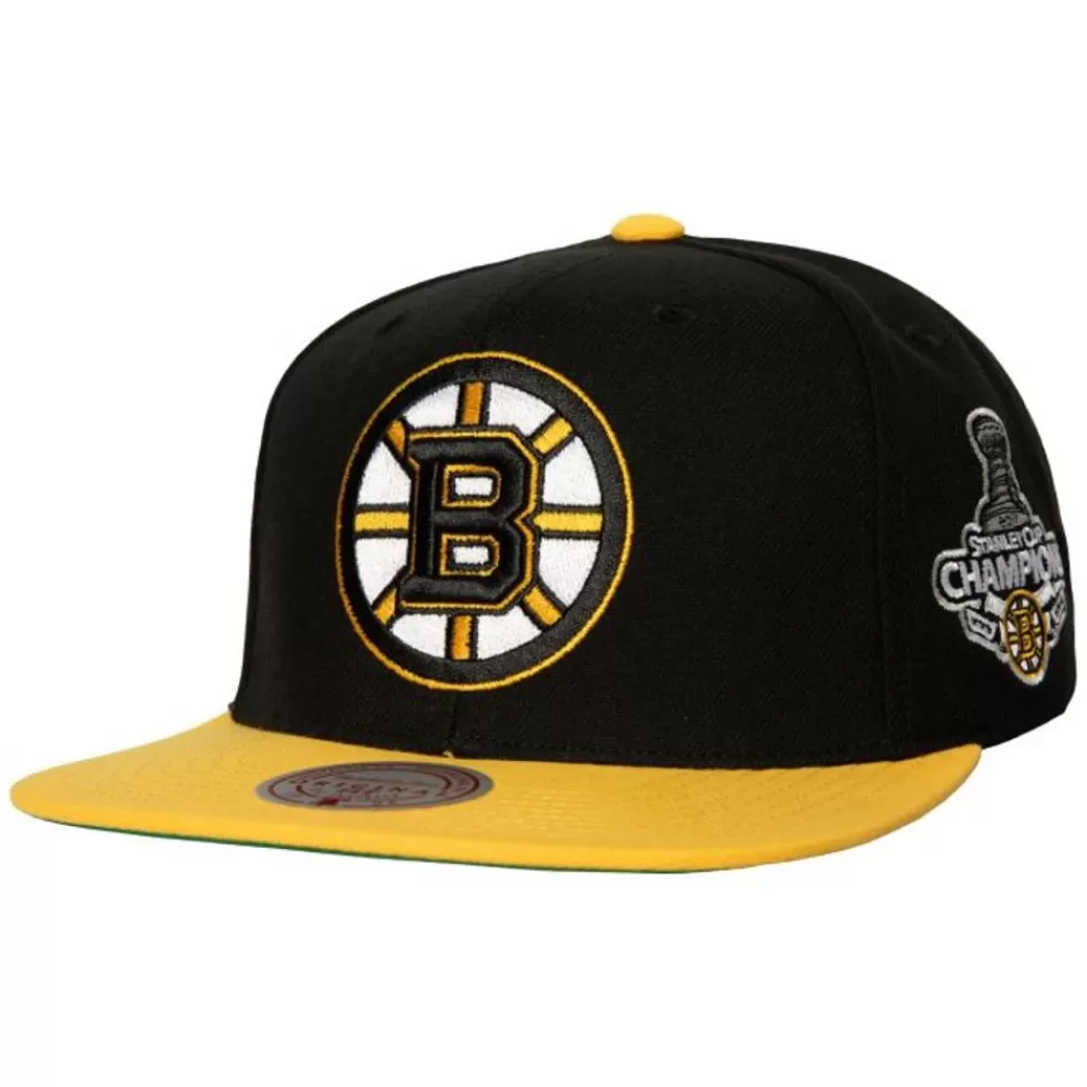 Headwear Mitchell & Ness -2 Tone Side Patch Snapback Boston Bruins