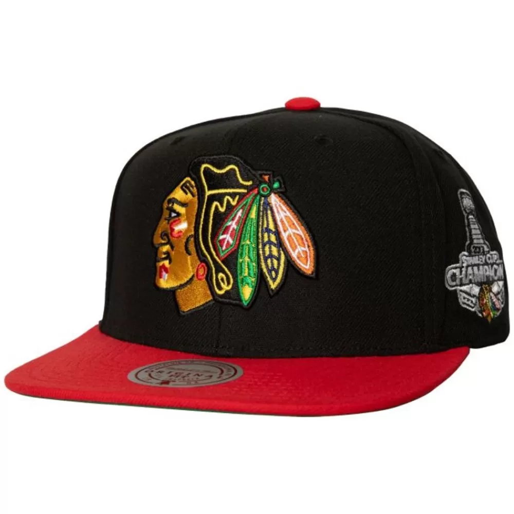 Headwear Mitchell & Ness -2 Tone Side Patch Snapback Chicago Blackhawks