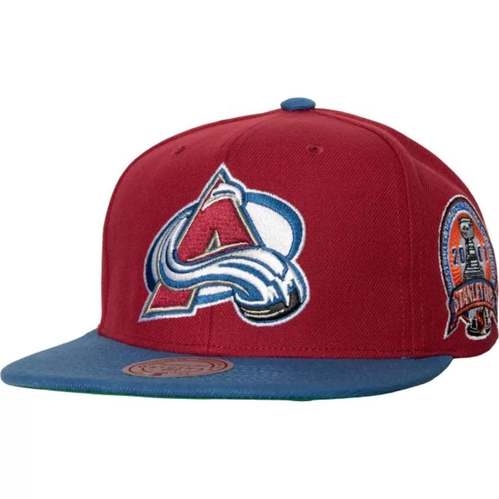 Headwear Mitchell & Ness -2 Tone Side Patch Snapback Colorado Avalanche