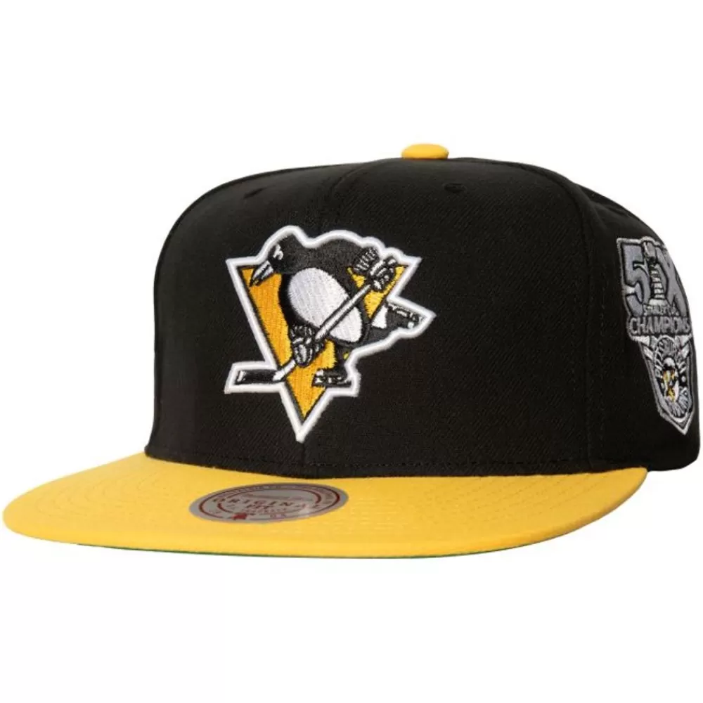Headwear Mitchell & Ness -2 Tone Side Patch Snapback Pittsburgh Penguins