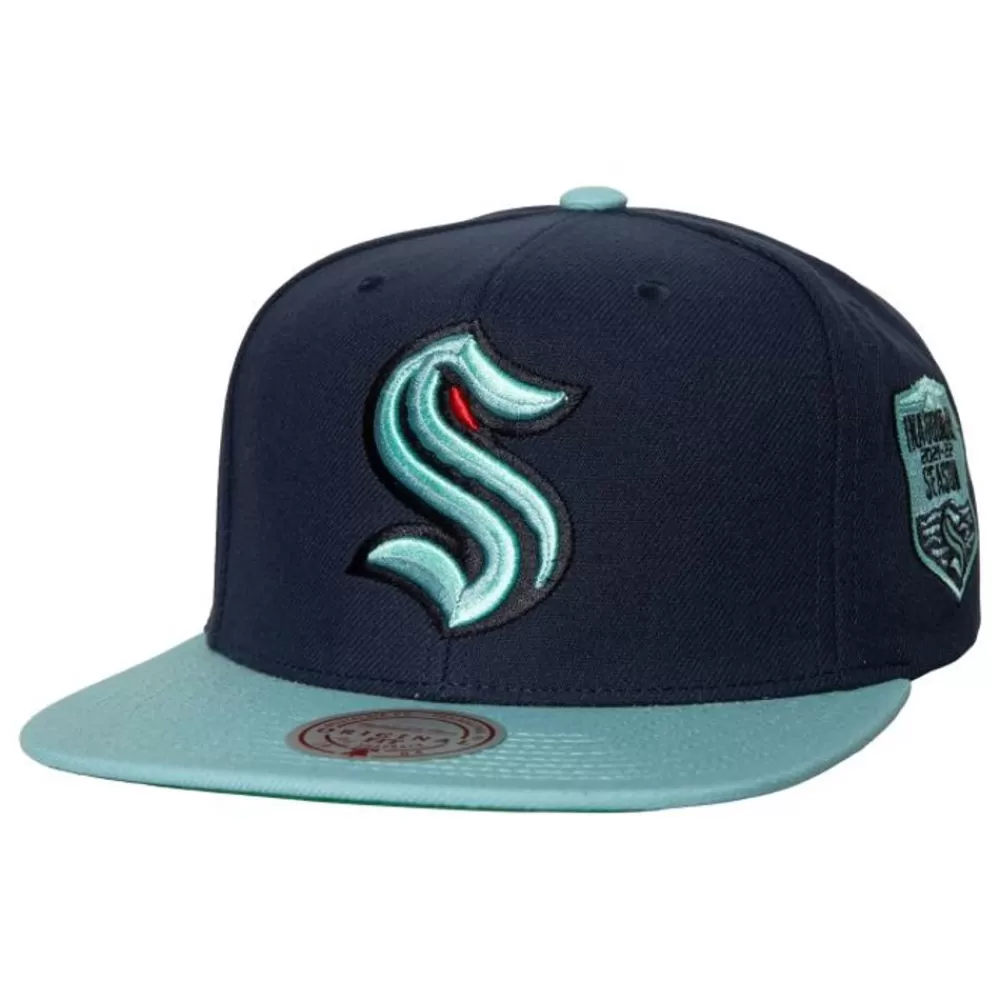 Headwear Mitchell & Ness -2 Tone Side Patch Snapback Seattle Kraken