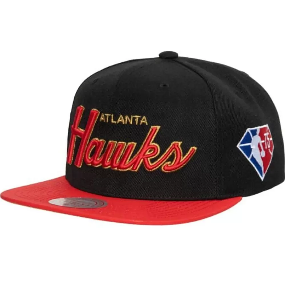 Headwear Mitchell & Ness -75Th Anniversary Gold Snapback Atlanta Hawks