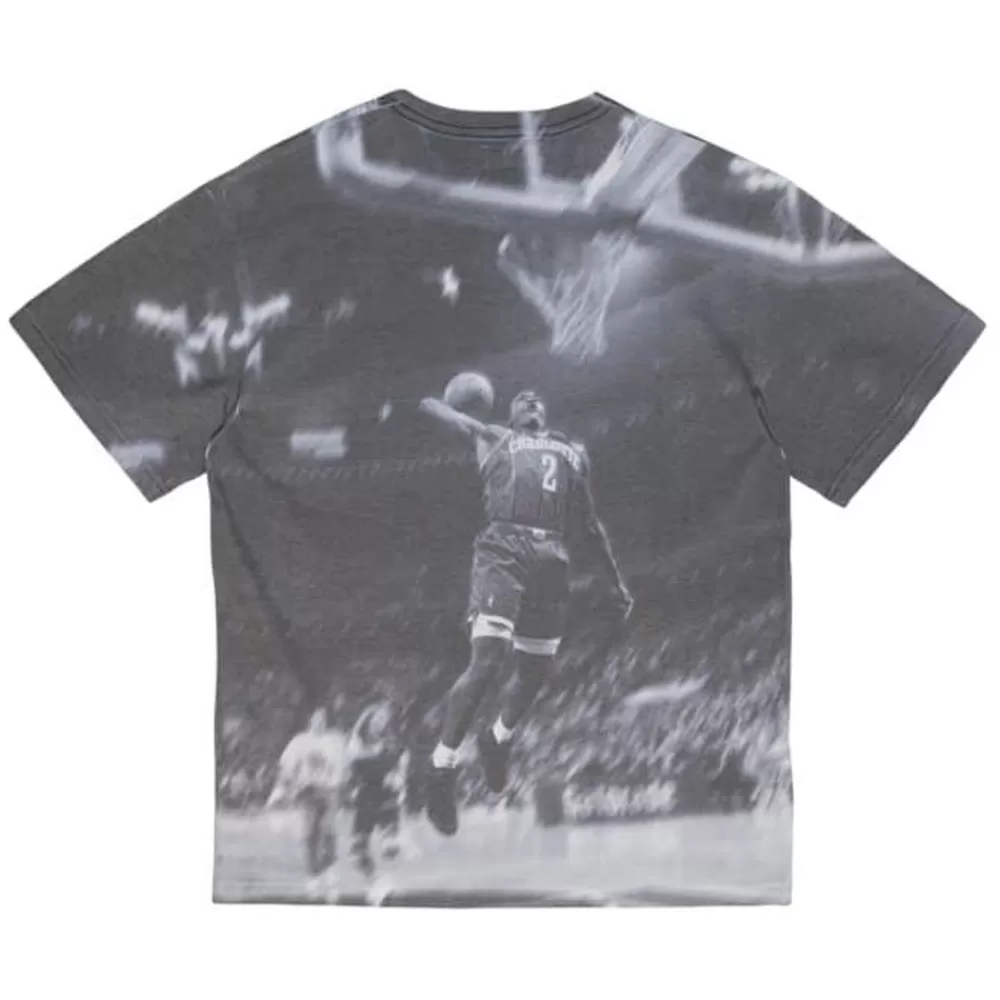Apparel Mitchell & Ness T-Shirts & Tops-Above The Rim Sublimated Ss Tee Charlotte Hornets Larry Johnson