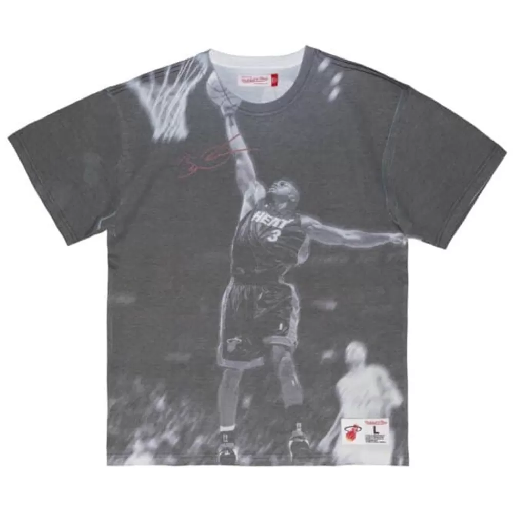 Apparel Mitchell & Ness T-Shirts & Tops-Above The Rim Sublimated Ss Tee Miami Heat Dwyane Wade