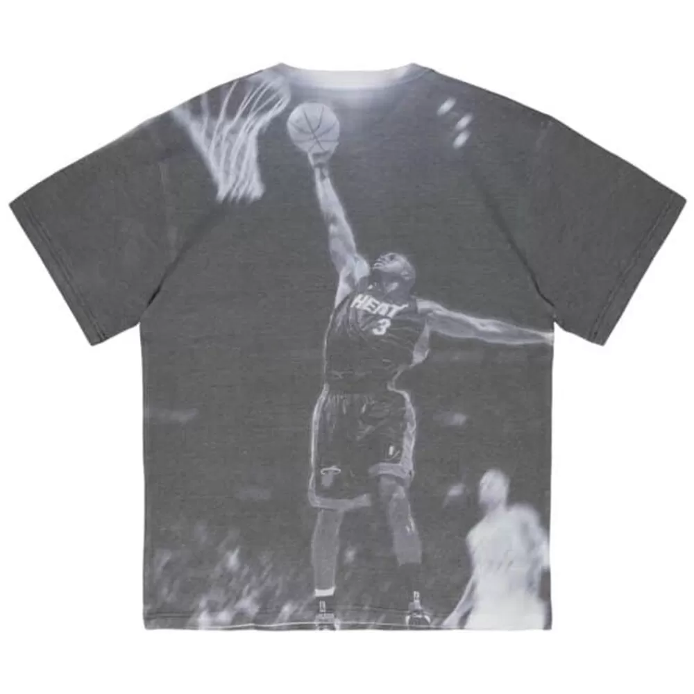 Apparel Mitchell & Ness T-Shirts & Tops-Above The Rim Sublimated Ss Tee Miami Heat Dwyane Wade