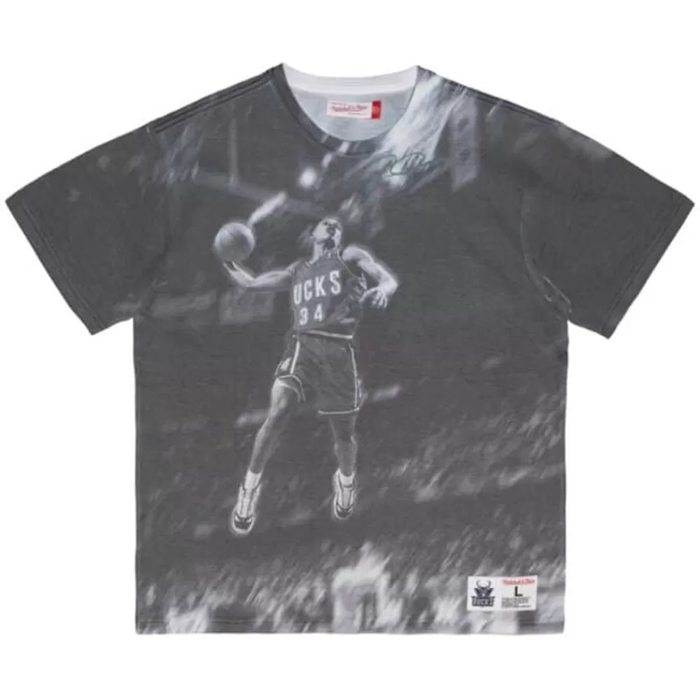 Apparel Mitchell & Ness T-Shirts & Tops-Above The Rim Sublimated Ss Tee Milwaukee Bucks Ray Allen