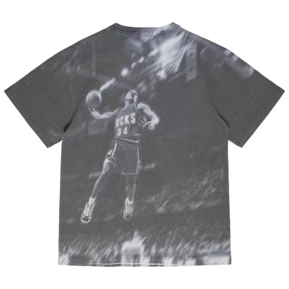 Apparel Mitchell & Ness T-Shirts & Tops-Above The Rim Sublimated Ss Tee Milwaukee Bucks Ray Allen