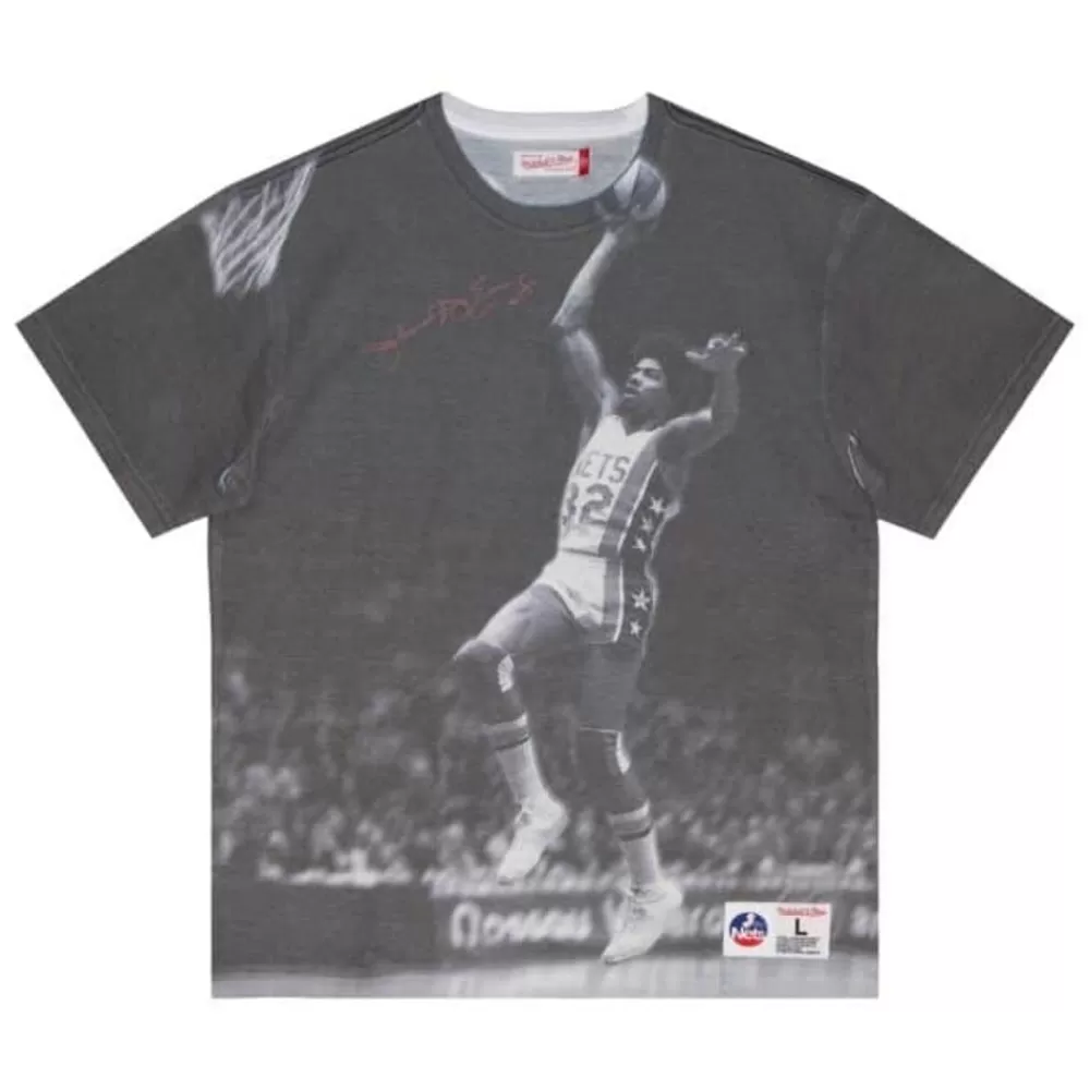 Apparel Mitchell & Ness T-Shirts & Tops-Above The Rim Sublimated Ss Tee New York Nets Julius Erving