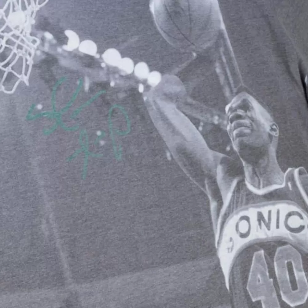 Apparel Mitchell & Ness T-Shirts & Tops-Above The Rim Sublimated Ss Tee Seattle Supersonics Shawn Kemp