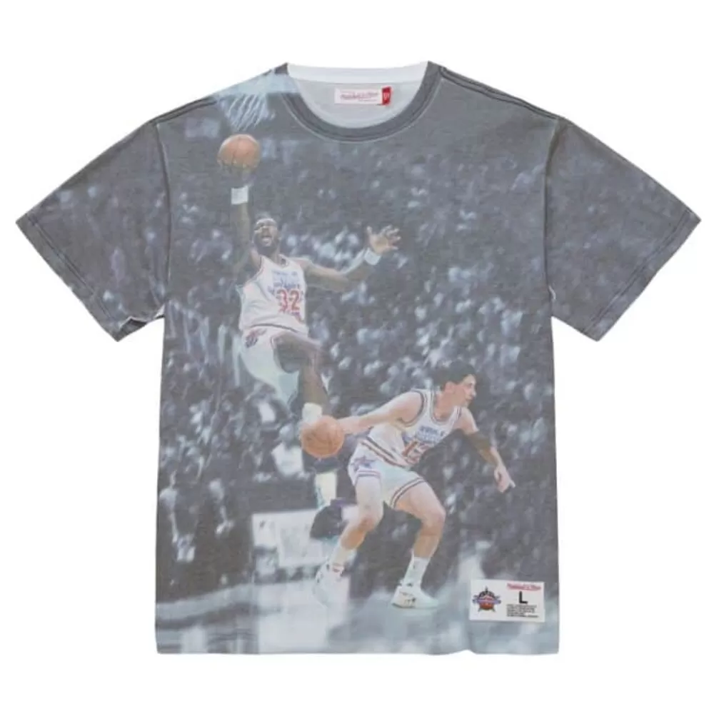 Apparel Mitchell & Ness T-Shirts & Tops-Above The Rim Sublimated S/S Tee Utah Jazz