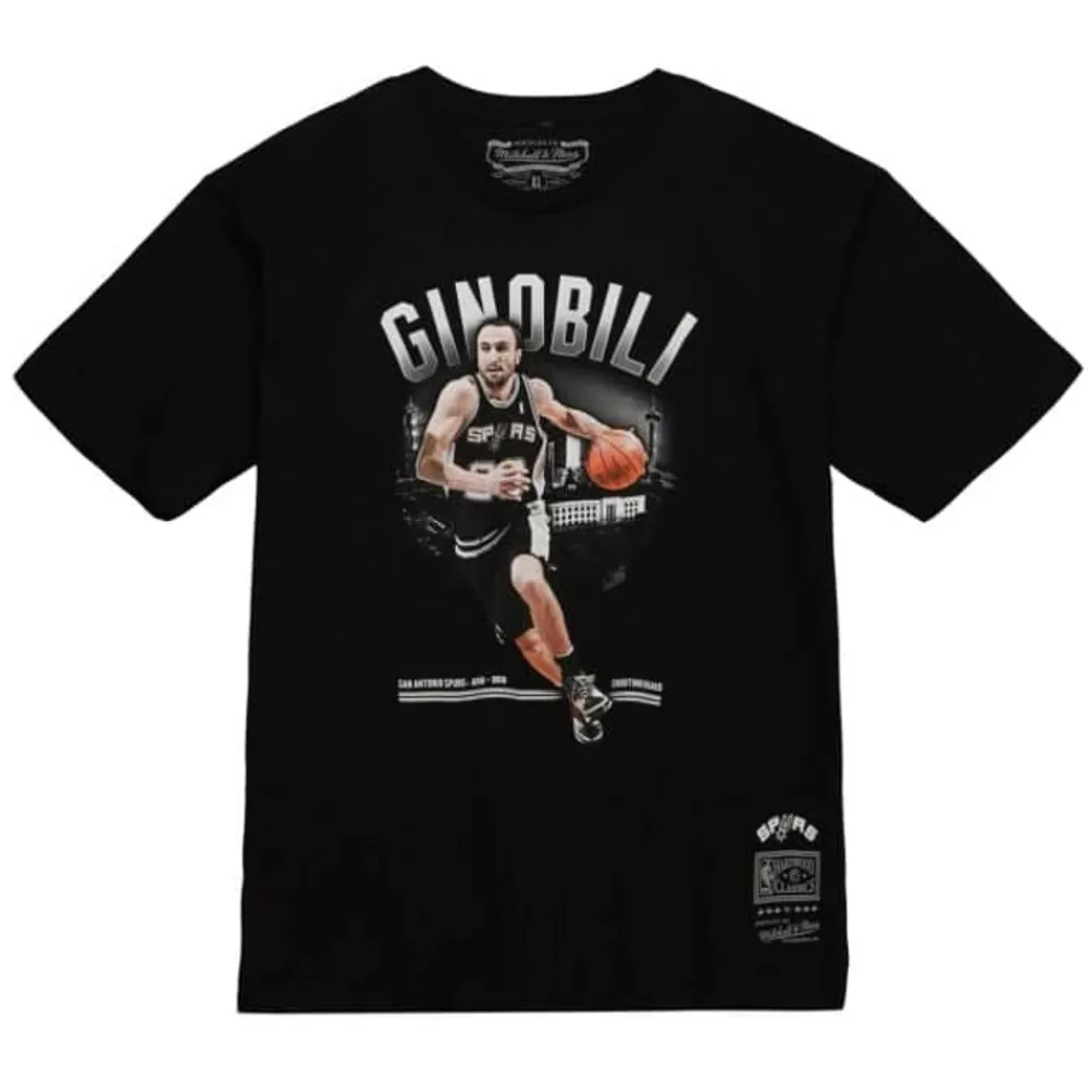 Apparel Mitchell & Ness T-Shirts & Tops-Achievement Tee San Antonio Spurs Manu Ginobili
