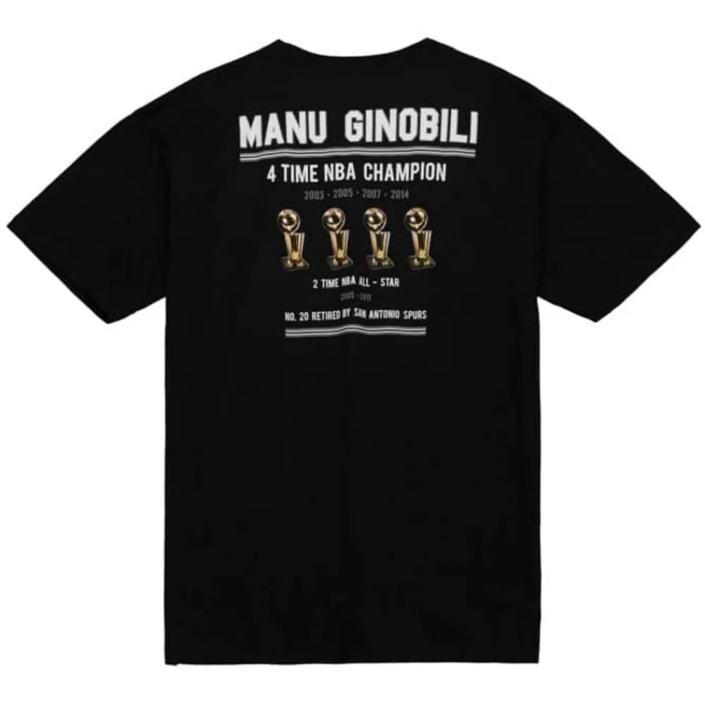 Apparel Mitchell & Ness T-Shirts & Tops-Achievement Tee San Antonio Spurs Manu Ginobili