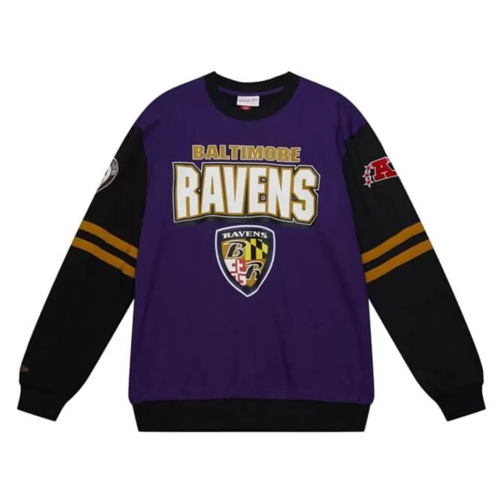 Apparel Mitchell & Ness T-Shirts & Tops-All Over Crew 2.0 Baltimore Ravens