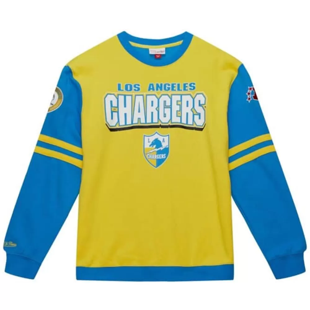 Apparel Mitchell & Ness T-Shirts & Tops-All Over Crew 2.0 Los Angeles Chargers