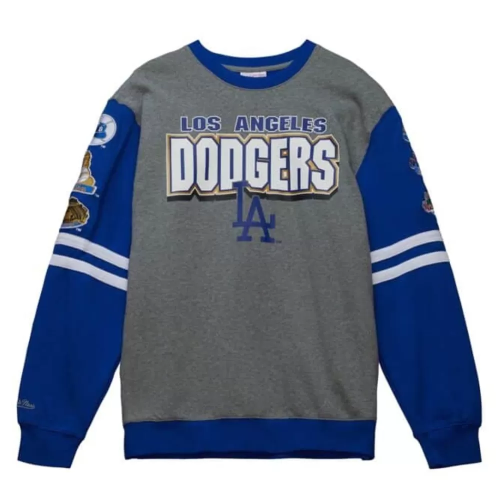 Apparel Mitchell & Ness T-Shirts & Tops-All Over Crew 2.0 Los Angeles Dodgers