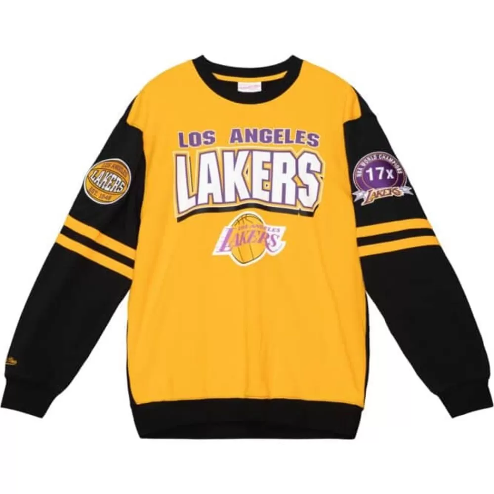 Apparel Mitchell & Ness T-Shirts & Tops-All Over Crew 2.0 Los Angeles Lakers