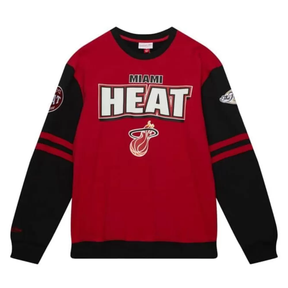Apparel Mitchell & Ness T-Shirts & Tops-All Over Crew 2.0 Miami Heat