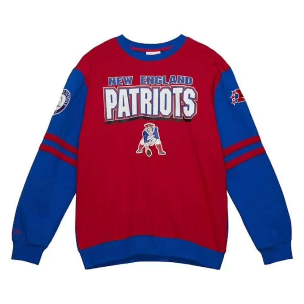 Apparel Mitchell & Ness T-Shirts & Tops-All Over Crew 2.0 New England Patriots