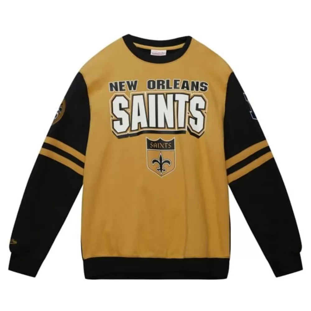 Apparel Mitchell & Ness T-Shirts & Tops-All Over Crew 2.0 New Orleans Saints