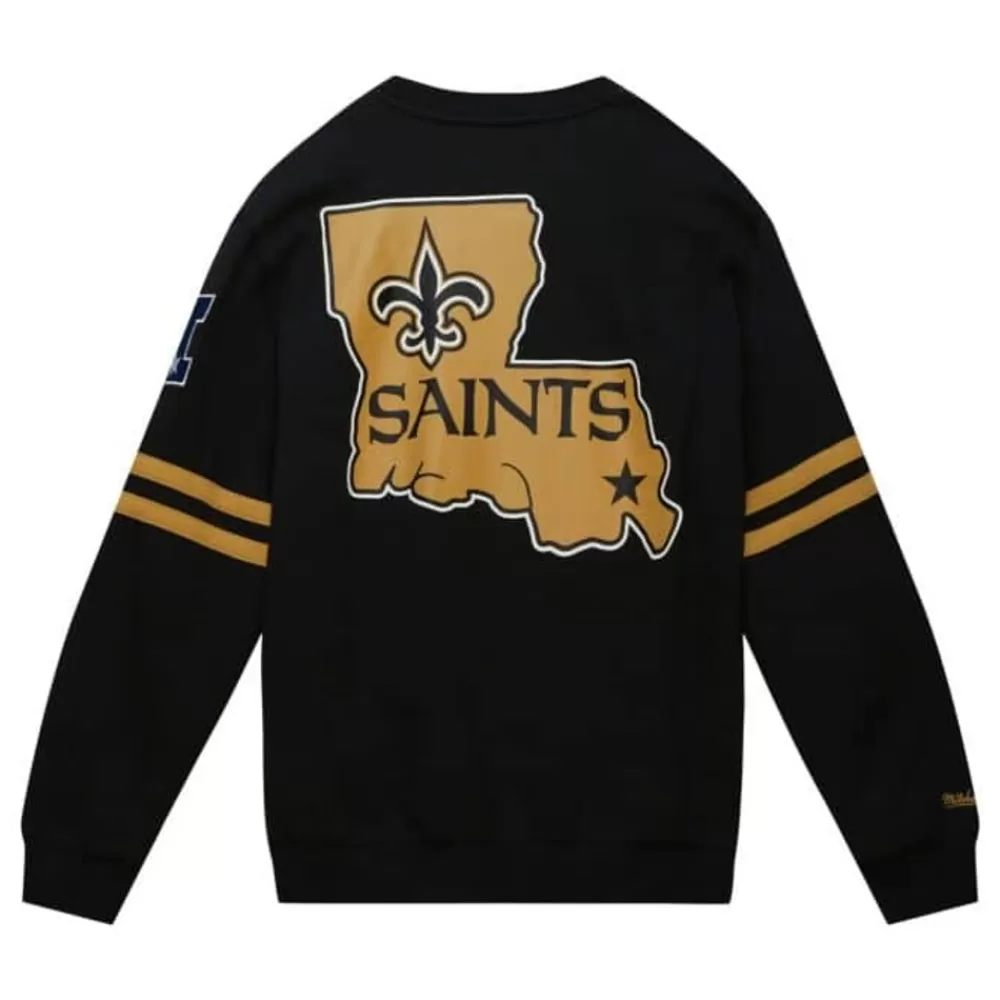 Apparel Mitchell & Ness T-Shirts & Tops-All Over Crew 2.0 New Orleans Saints