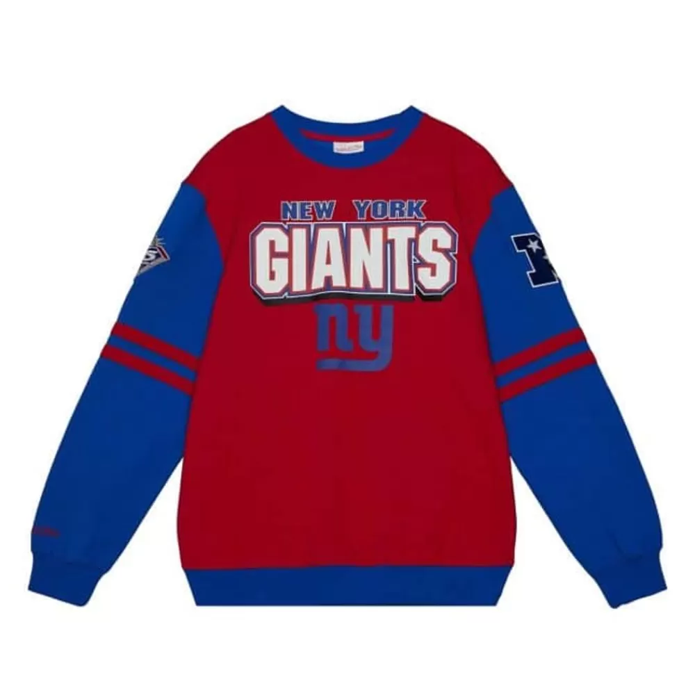 Apparel Mitchell & Ness T-Shirts & Tops-All Over Crew 2.0 New York Giants