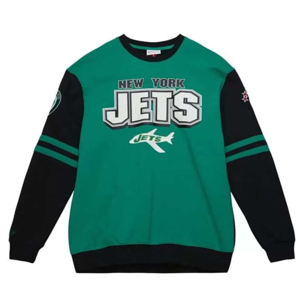 Apparel Mitchell & Ness T-Shirts & Tops-All Over Crew 2.0 New York Jets