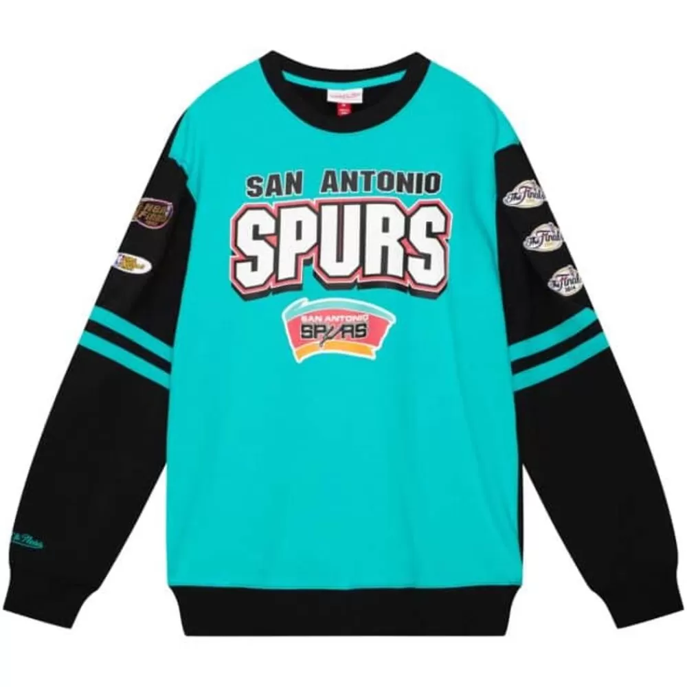 Apparel Mitchell & Ness T-Shirts & Tops-All Over Crew 2.0 San Antonio Spurs