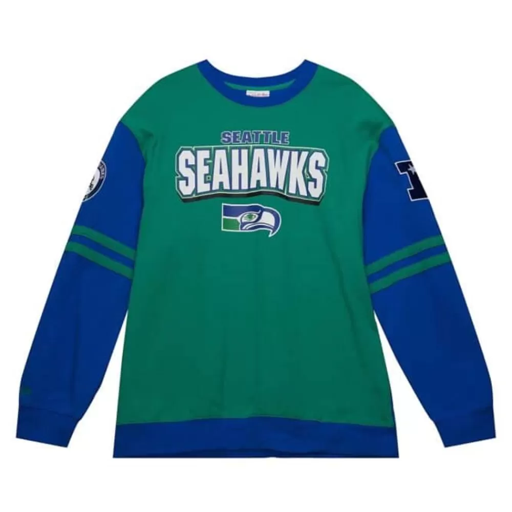 Apparel Mitchell & Ness T-Shirts & Tops-All Over Crew 2.0 Seattle Seahawks
