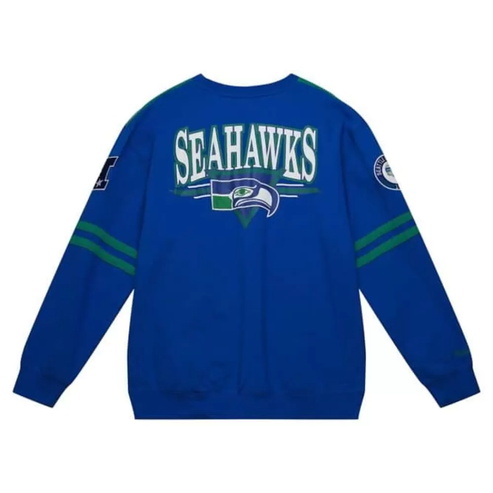Apparel Mitchell & Ness T-Shirts & Tops-All Over Crew 2.0 Seattle Seahawks