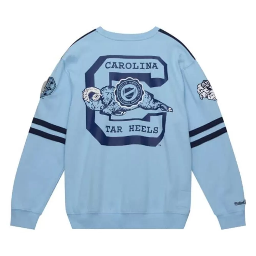 Apparel Mitchell & Ness T-Shirts & Tops-All Over Crew 2.0 University Of North Carolina