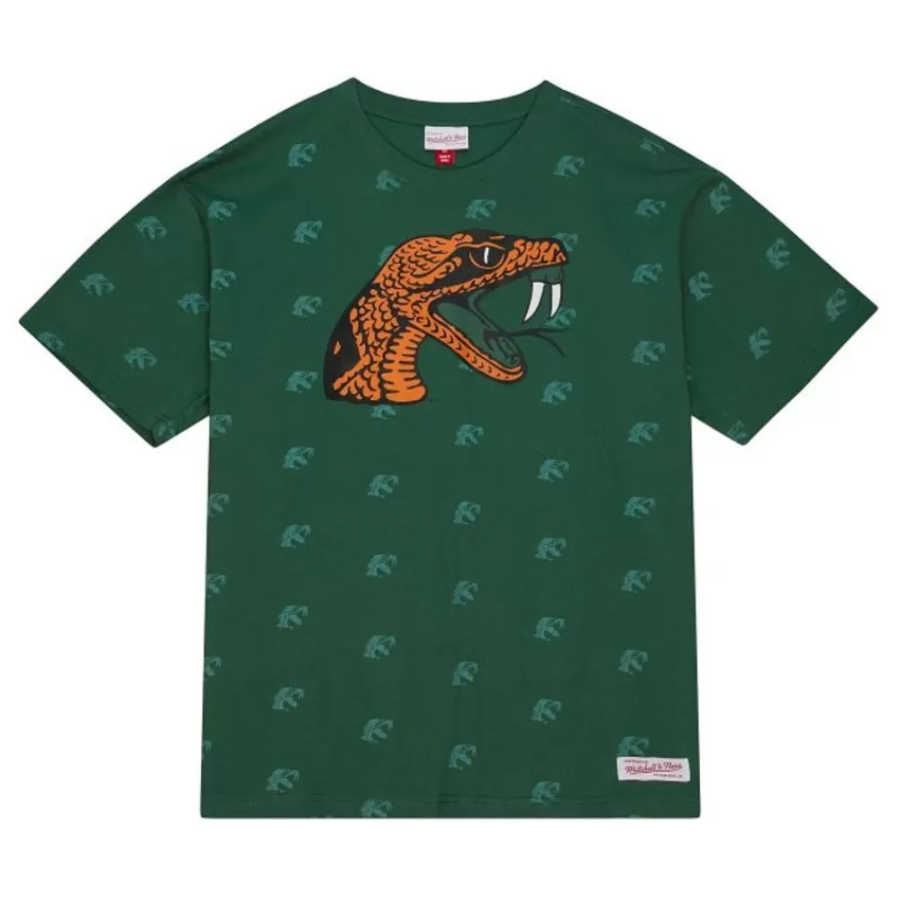 Apparel Mitchell & Ness T-Shirts & Tops-Aop Ss Top Florida A&M University