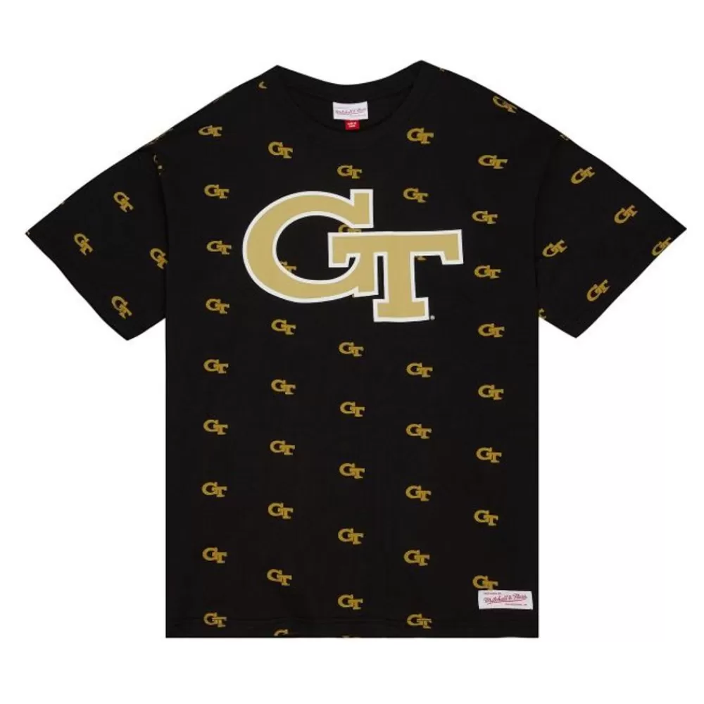 Apparel Mitchell & Ness T-Shirts & Tops-Aop Ss Top Georgia Tech