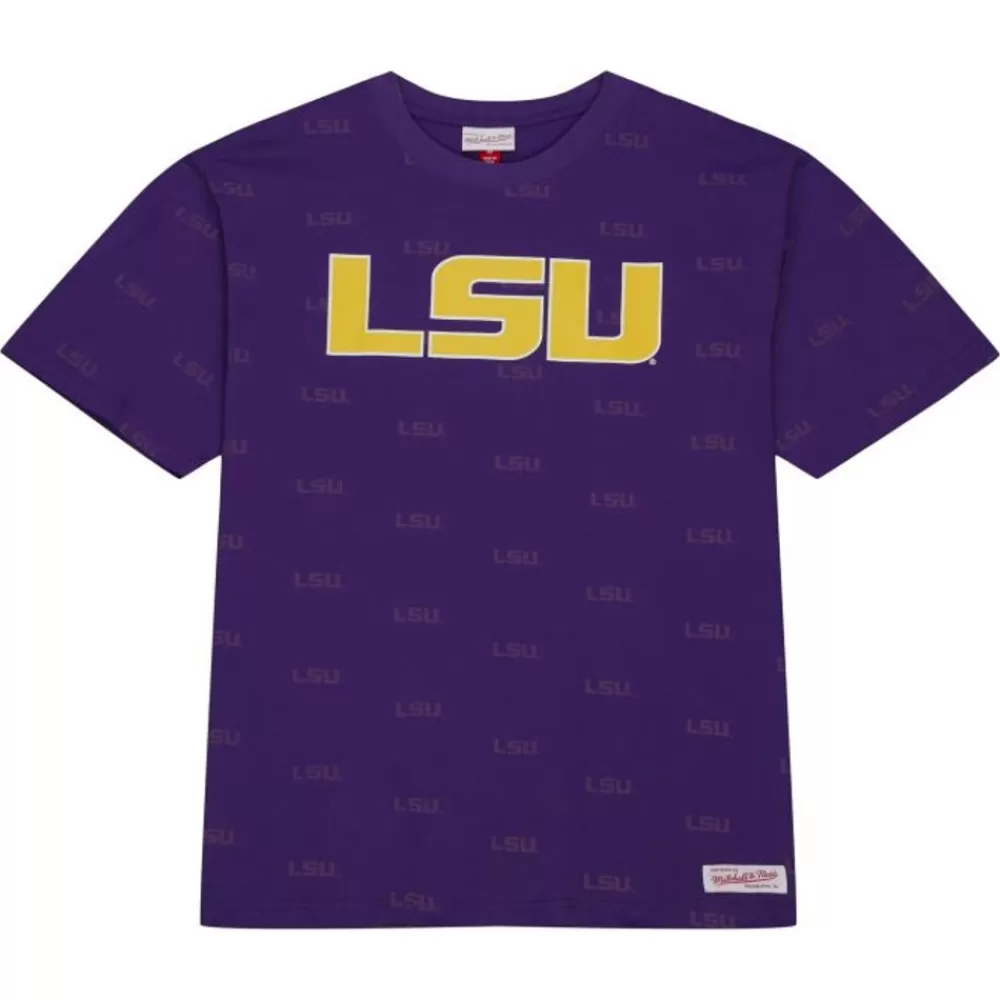 Apparel Mitchell & Ness T-Shirts & Tops-Aop Ss Top Louisiana State University
