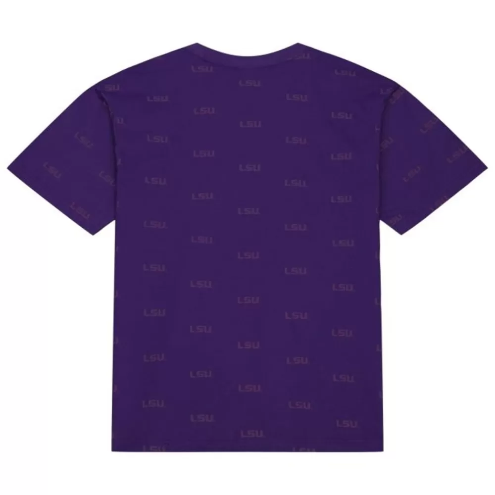 Apparel Mitchell & Ness T-Shirts & Tops-Aop Ss Top Louisiana State University