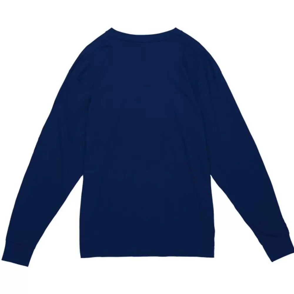 Apparel Mitchell & Ness T-Shirts & Tops-Arched Logo Lockup Slub Ls Tee Georgetown University
