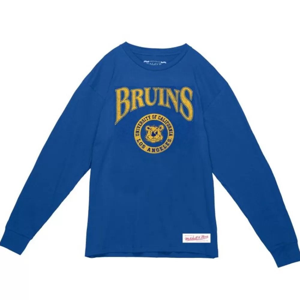 Apparel Mitchell & Ness T-Shirts & Tops-Arched Logo Lockup Slub Ls Tee Ucla