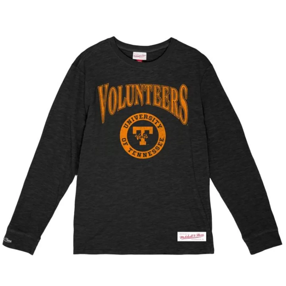 Apparel Mitchell & Ness T-Shirts & Tops-Arched Logo Lockup Slub Ls Tee University Of Tennessee