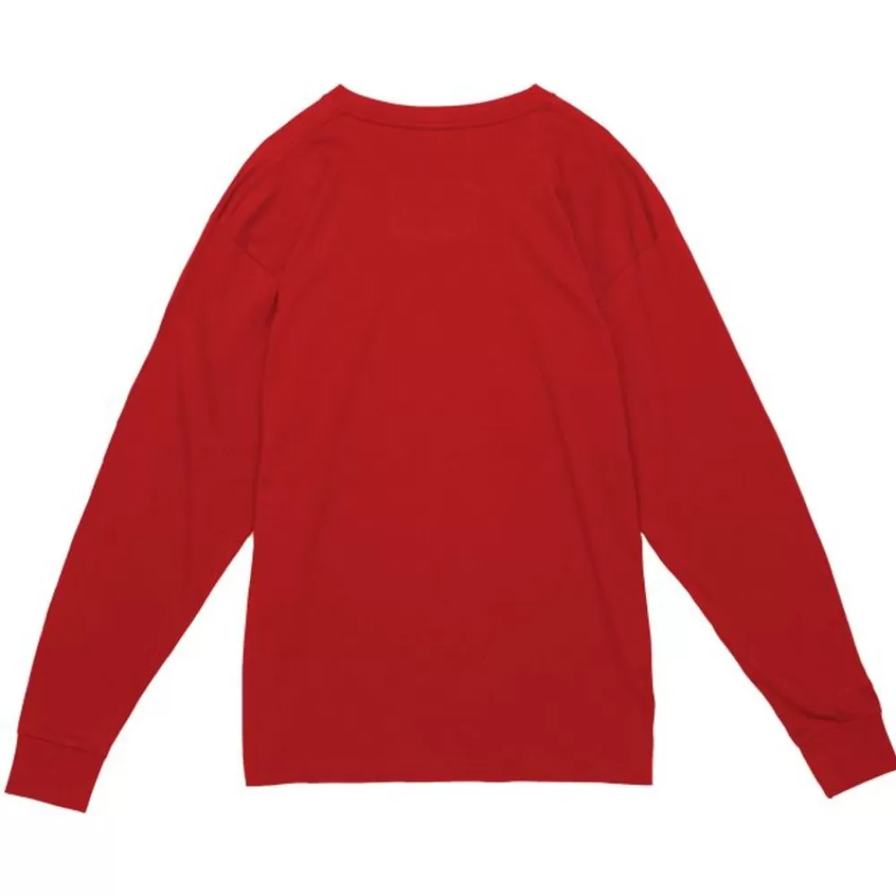 Apparel Mitchell & Ness T-Shirts & Tops-Arched Logo Lockup Slub Ls Tee University Of Wisconsin - Madison