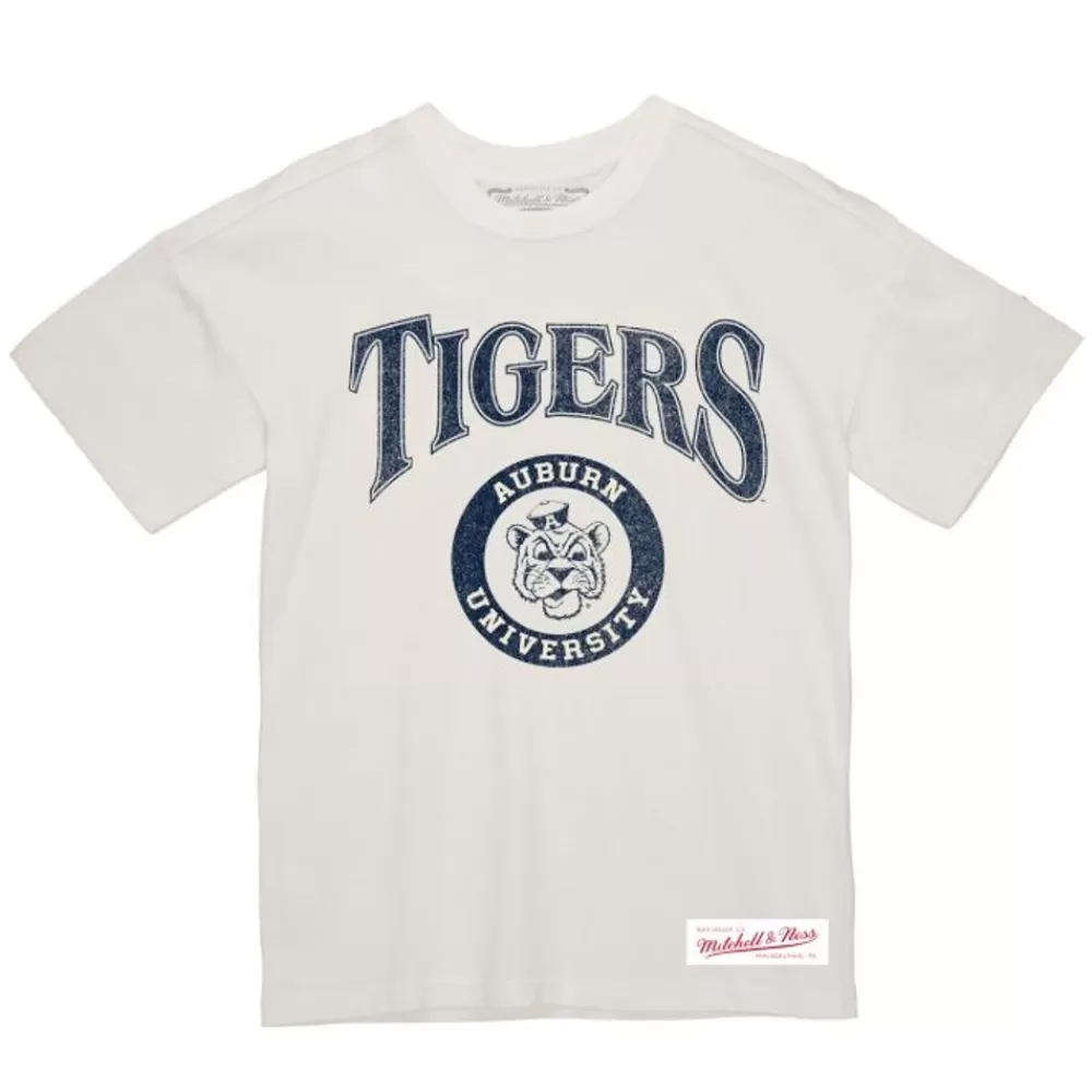 Apparel Mitchell & Ness T-Shirts & Tops-Arched Logo Lockup Slub Tee Auburn University