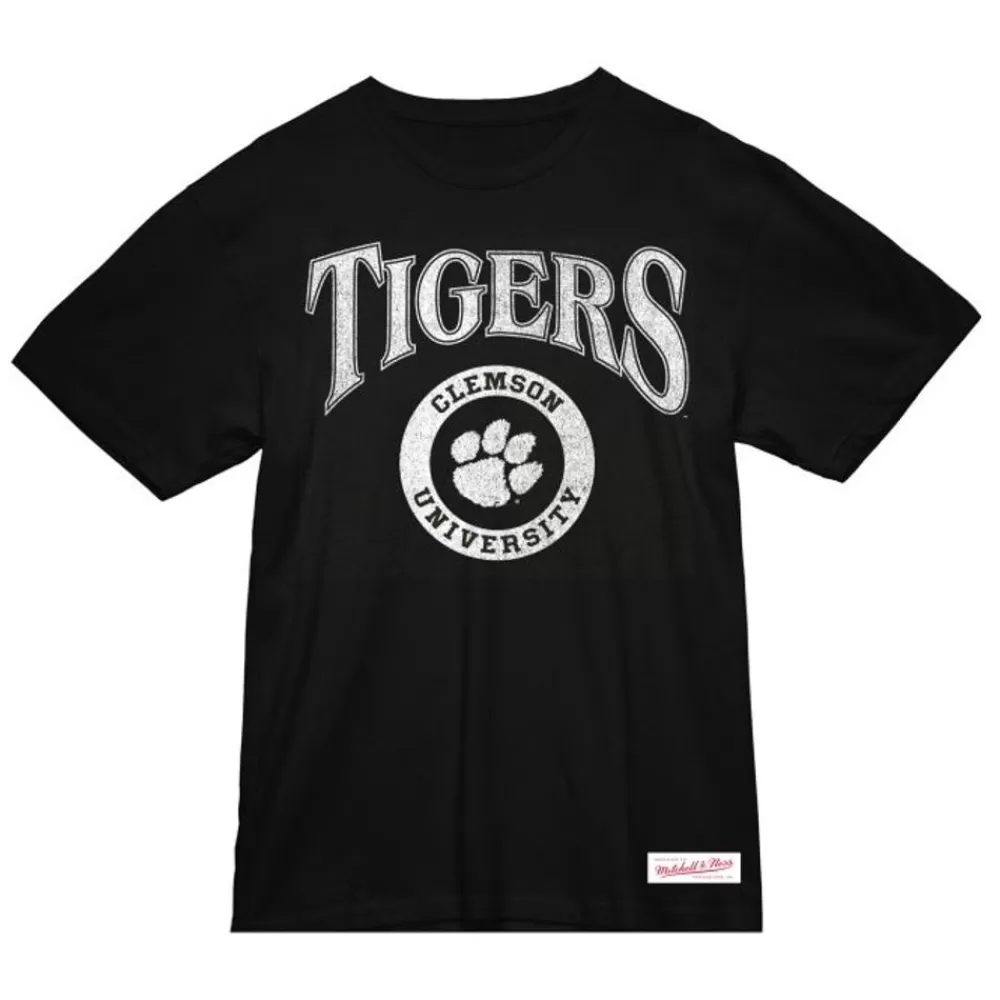 Apparel Mitchell & Ness T-Shirts & Tops-Arched Logo Lockup Slub Tee Clemson University