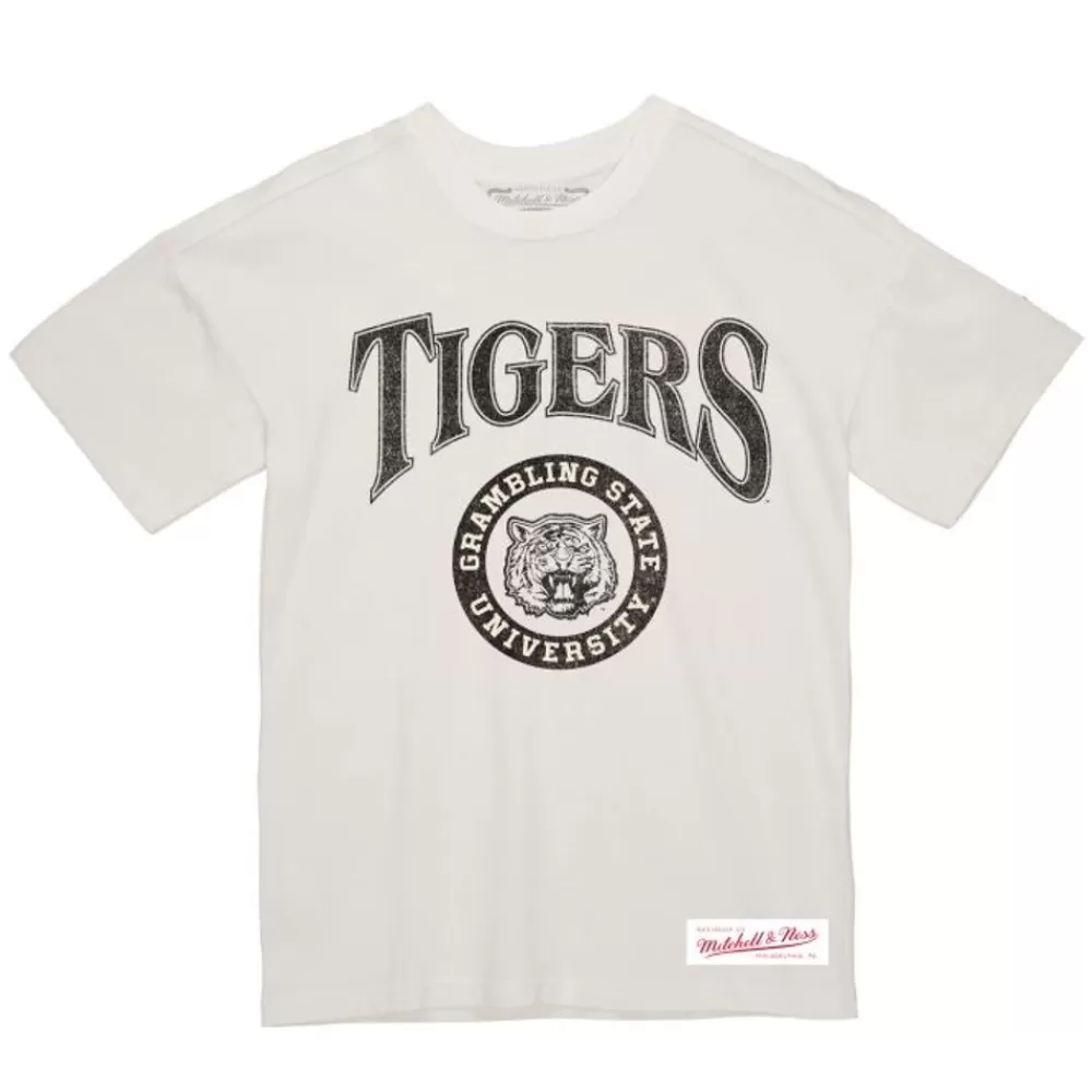Apparel Mitchell & Ness T-Shirts & Tops-Arched Logo Lockup Slub Tee Grambling State University
