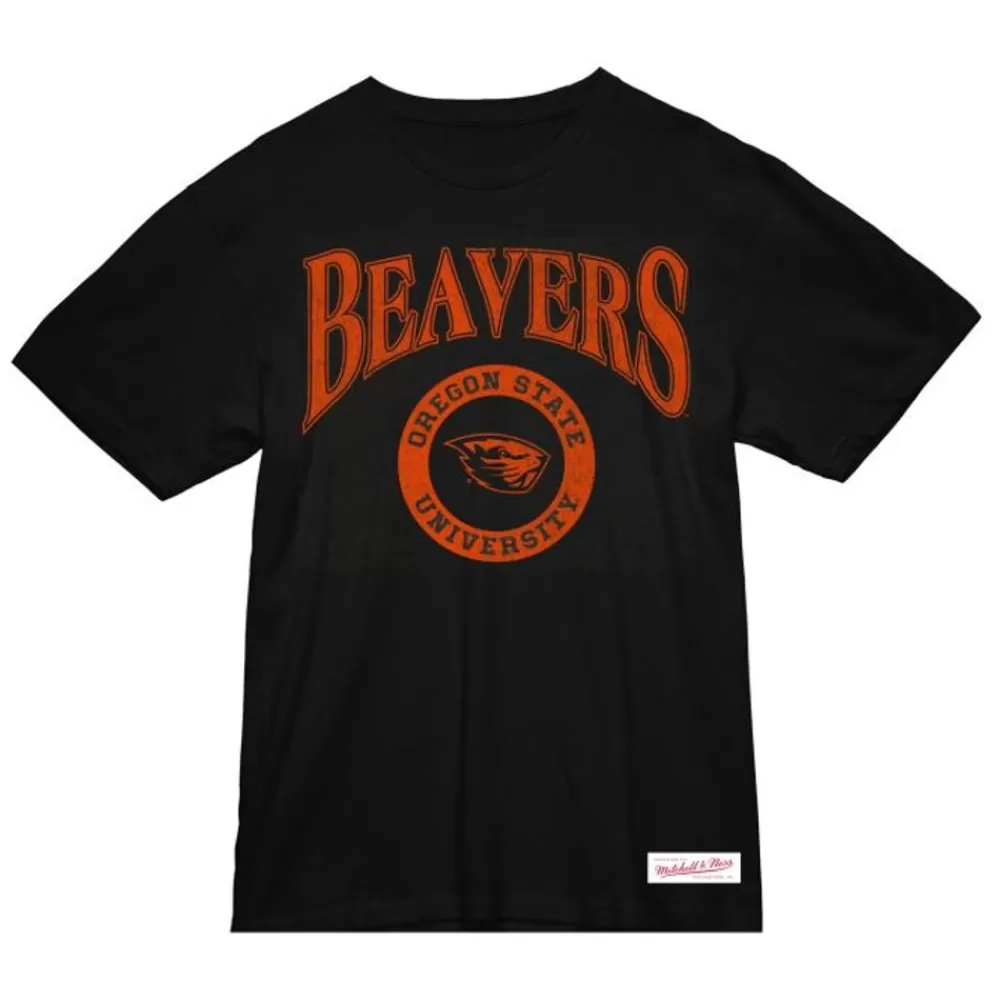 Apparel Mitchell & Ness T-Shirts & Tops-Arched Logo Lockup Slub Tee Oregon State University
