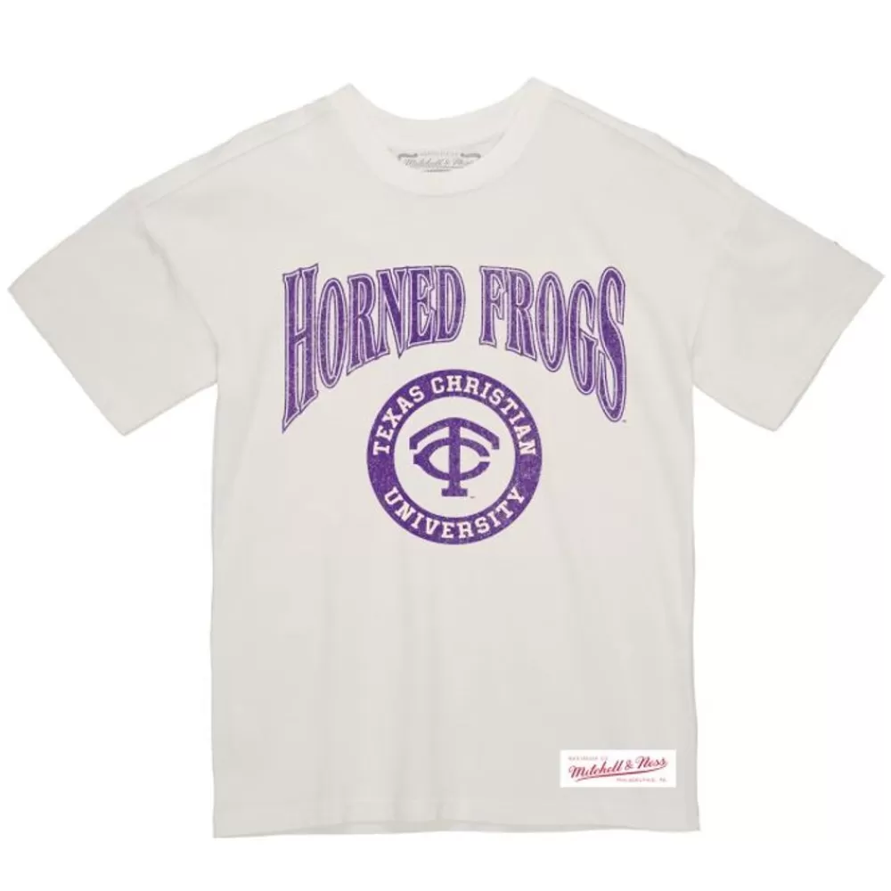 Apparel Mitchell & Ness T-Shirts & Tops-Arched Logo Lockup Slub Tee Texas Christian University