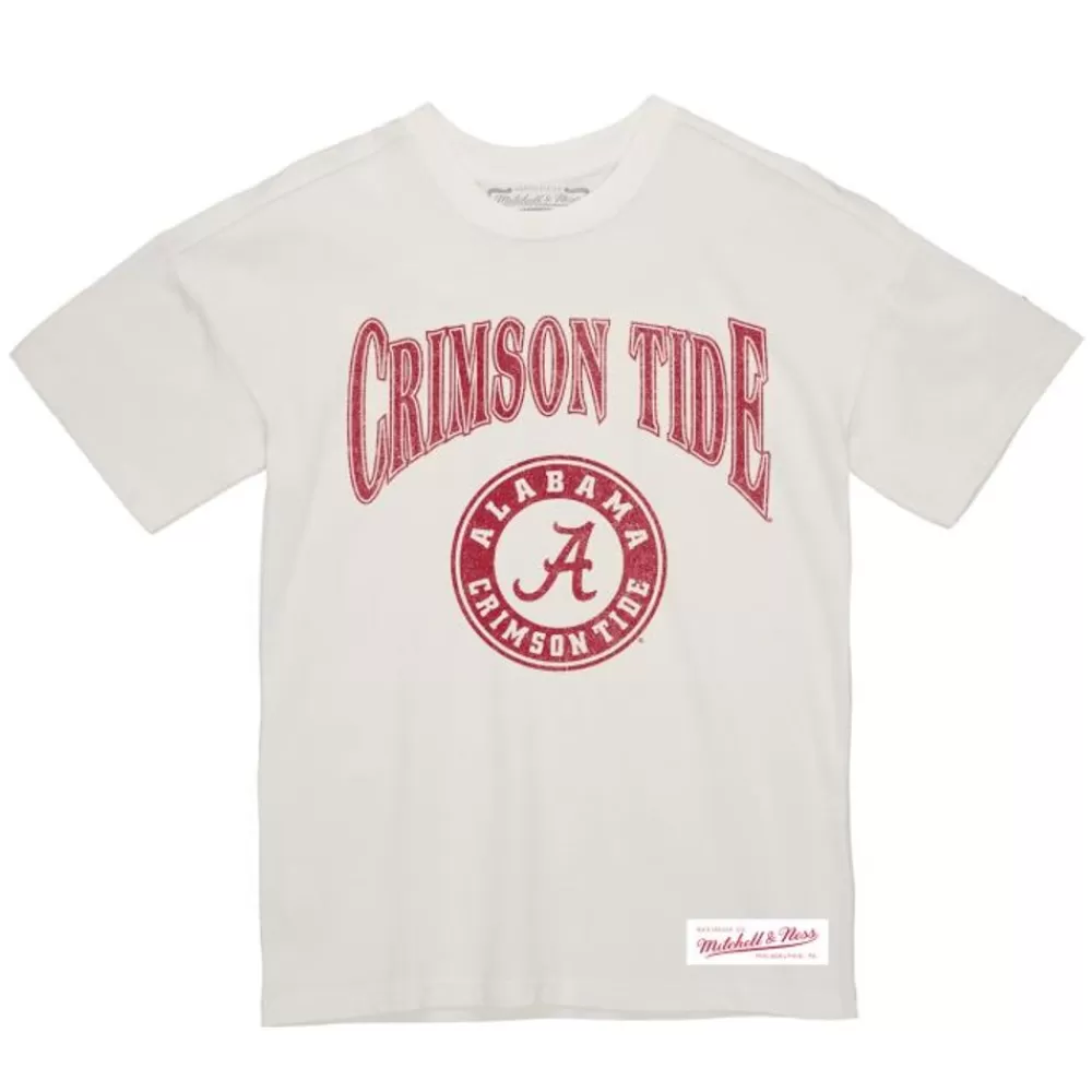 Apparel Mitchell & Ness T-Shirts & Tops-Arched Logo Lockup Slub Tee University Of Alabama