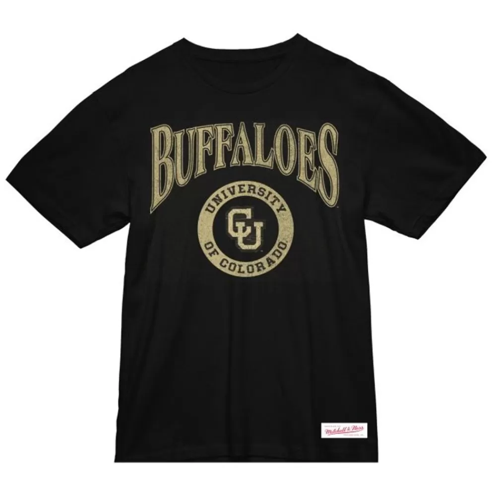 Apparel Mitchell & Ness T-Shirts & Tops-Arched Logo Lockup Slub Tee University Of Colorado Boulder
