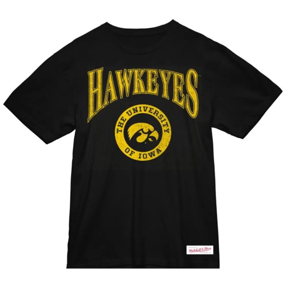 Apparel Mitchell & Ness T-Shirts & Tops-Arched Logo Lockup Slub Tee University Of Iowa