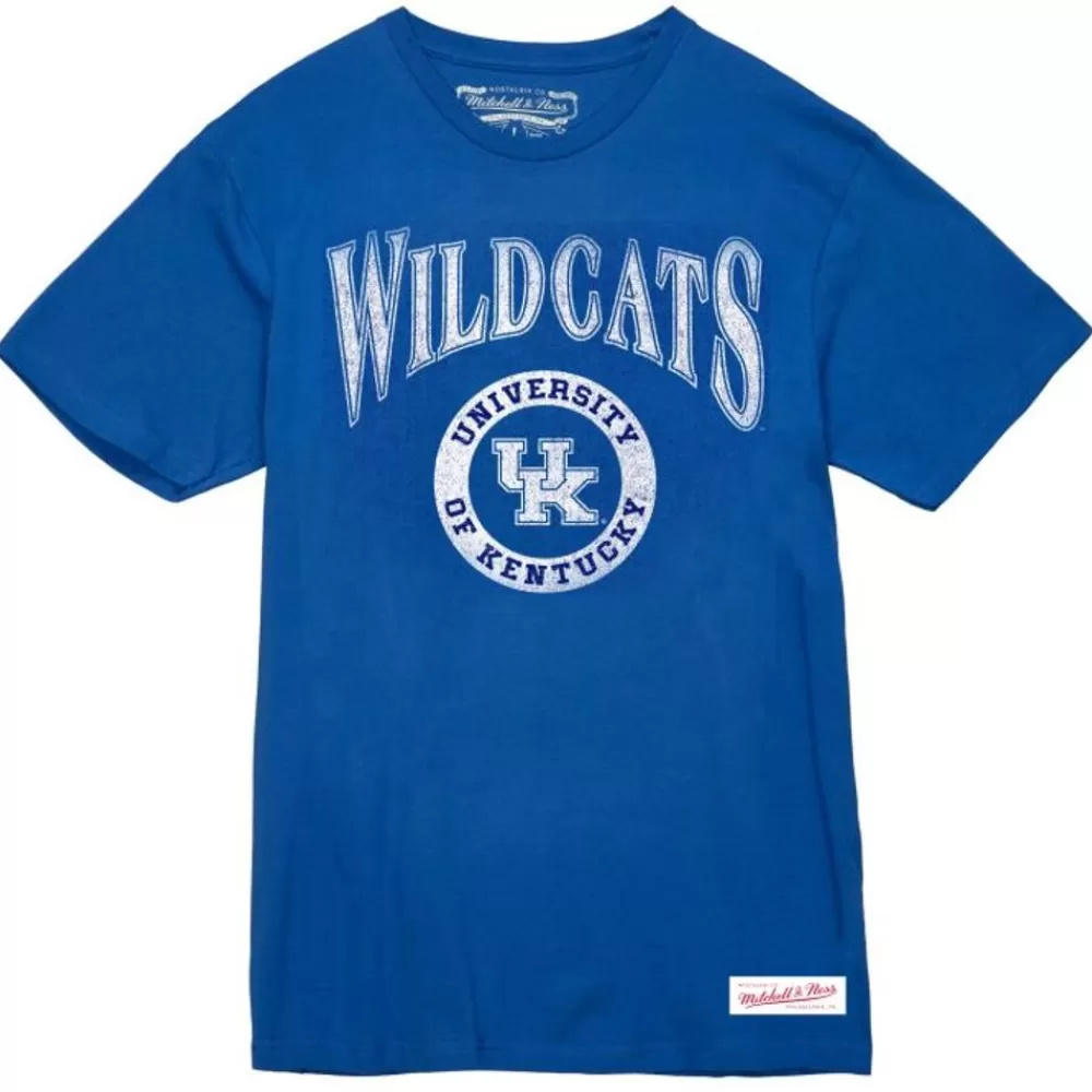 Apparel Mitchell & Ness T-Shirts & Tops-Arched Logo Lockup Slub Tee University Of Kentucky