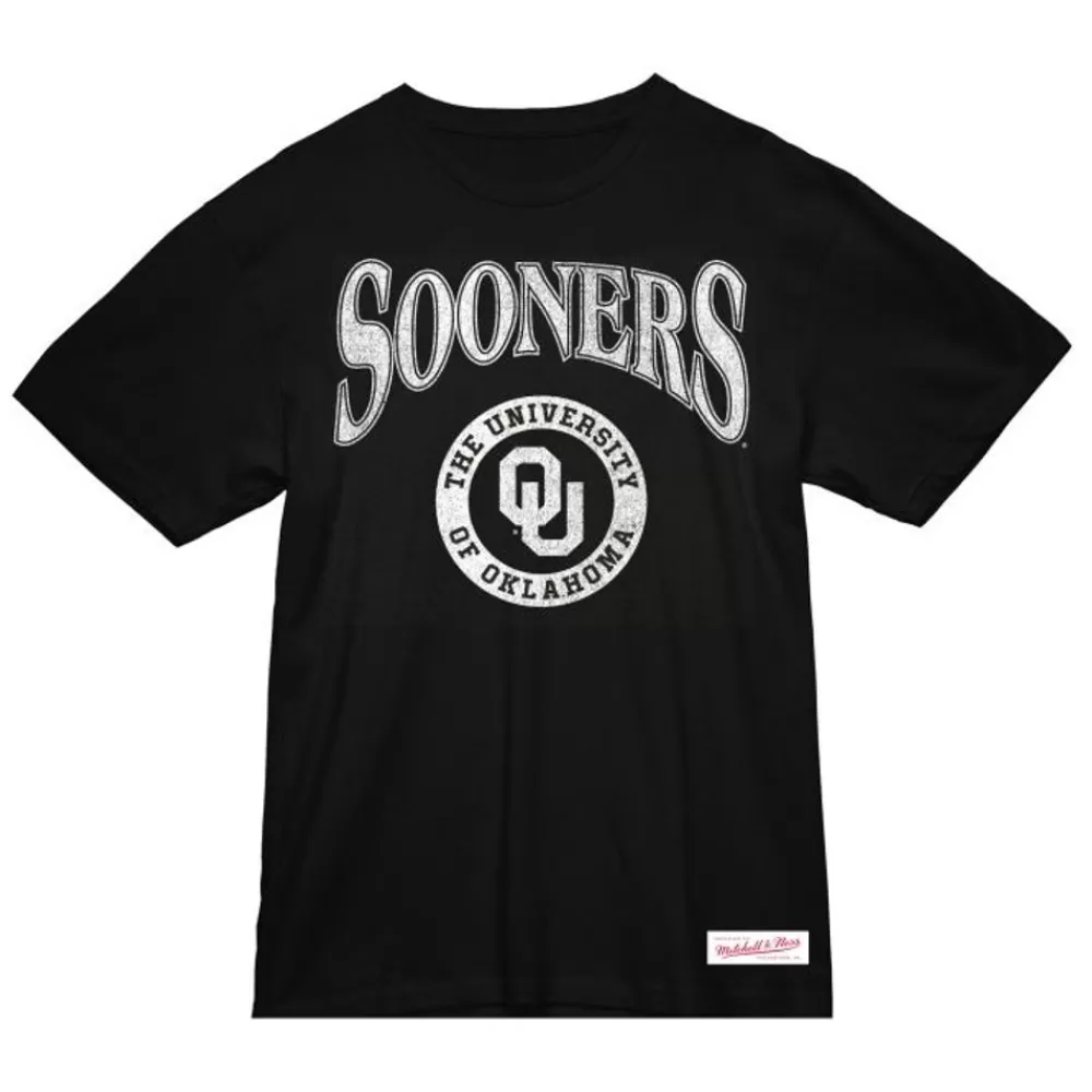 Apparel Mitchell & Ness T-Shirts & Tops-Arched Logo Lockup Slub Tee University Of Oklahoma