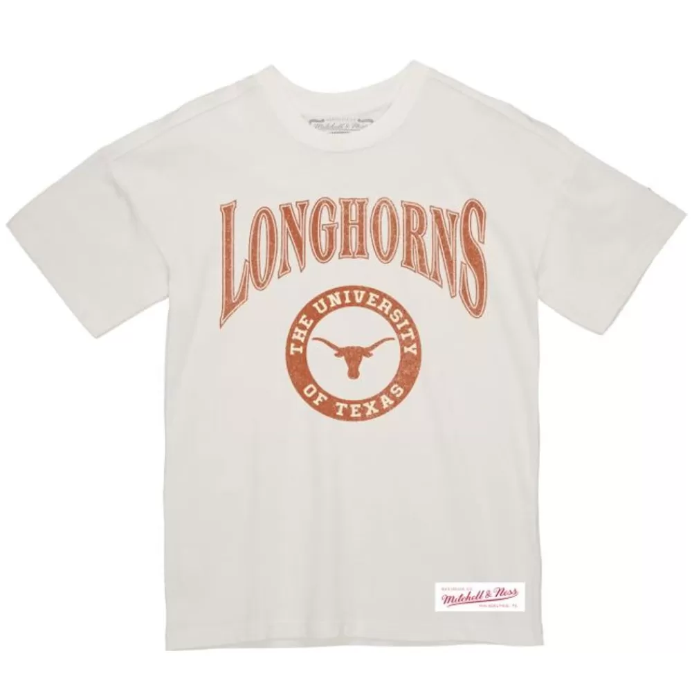 Apparel Mitchell & Ness T-Shirts & Tops-Arched Logo Lockup Slub Tee University Of Texas At Austin