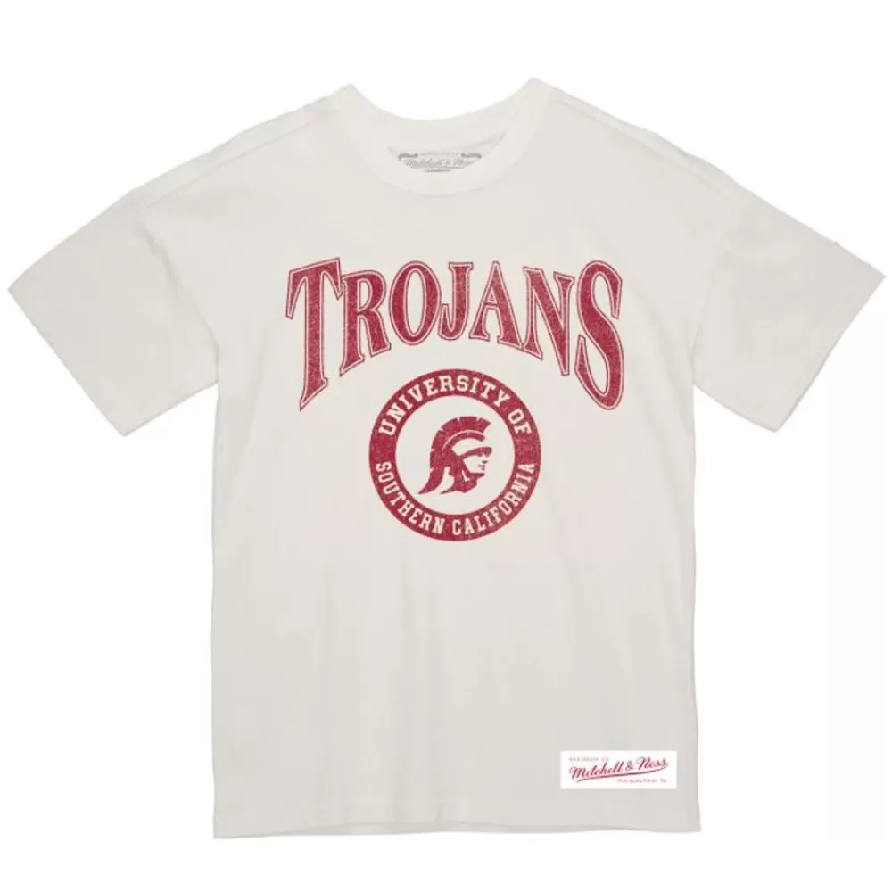 Apparel Mitchell & Ness T-Shirts & Tops-Arched Logo Lockup Slub Tee Usc